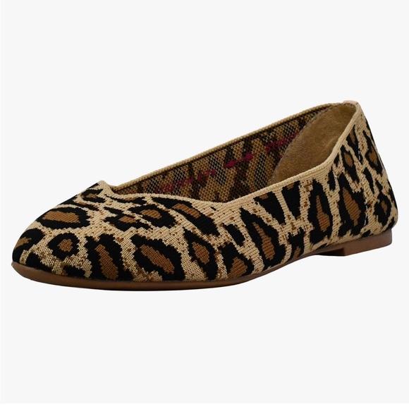 Sketchers Leopard Print Air Cooled‎ Memory Foam Size 7.5 Flats Pointed Toe - Picture 1 of 11